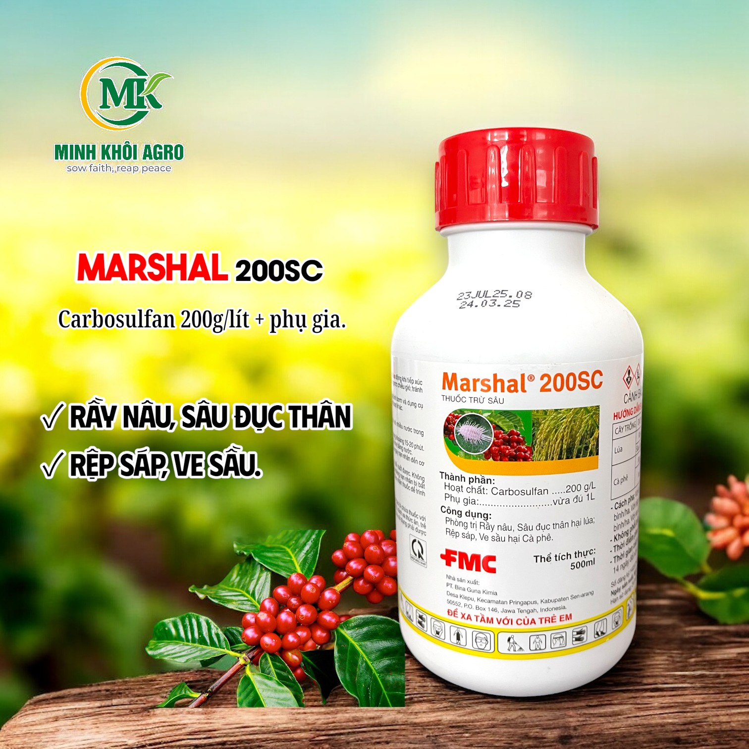 Thuốc trừ sâu Marshal 200SC - Chai 500ml